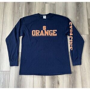 Syracuse Orange Gildan Ultra Cotton Blue Long Sleeve Tee Mens Sz Large